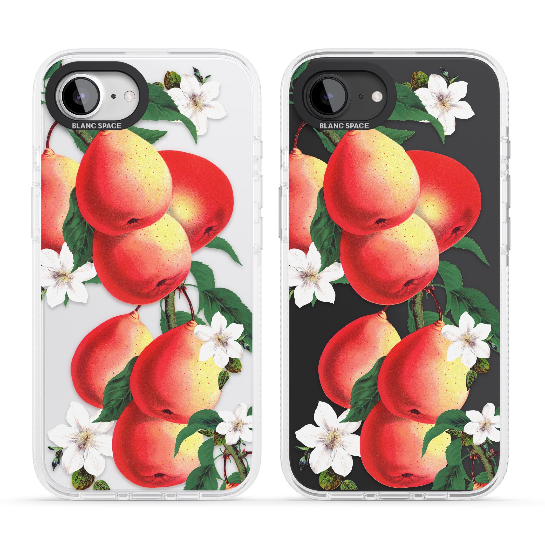 Vintage Painted Peaches iPhone 16e Clear Case Impact Air - Blanc Space