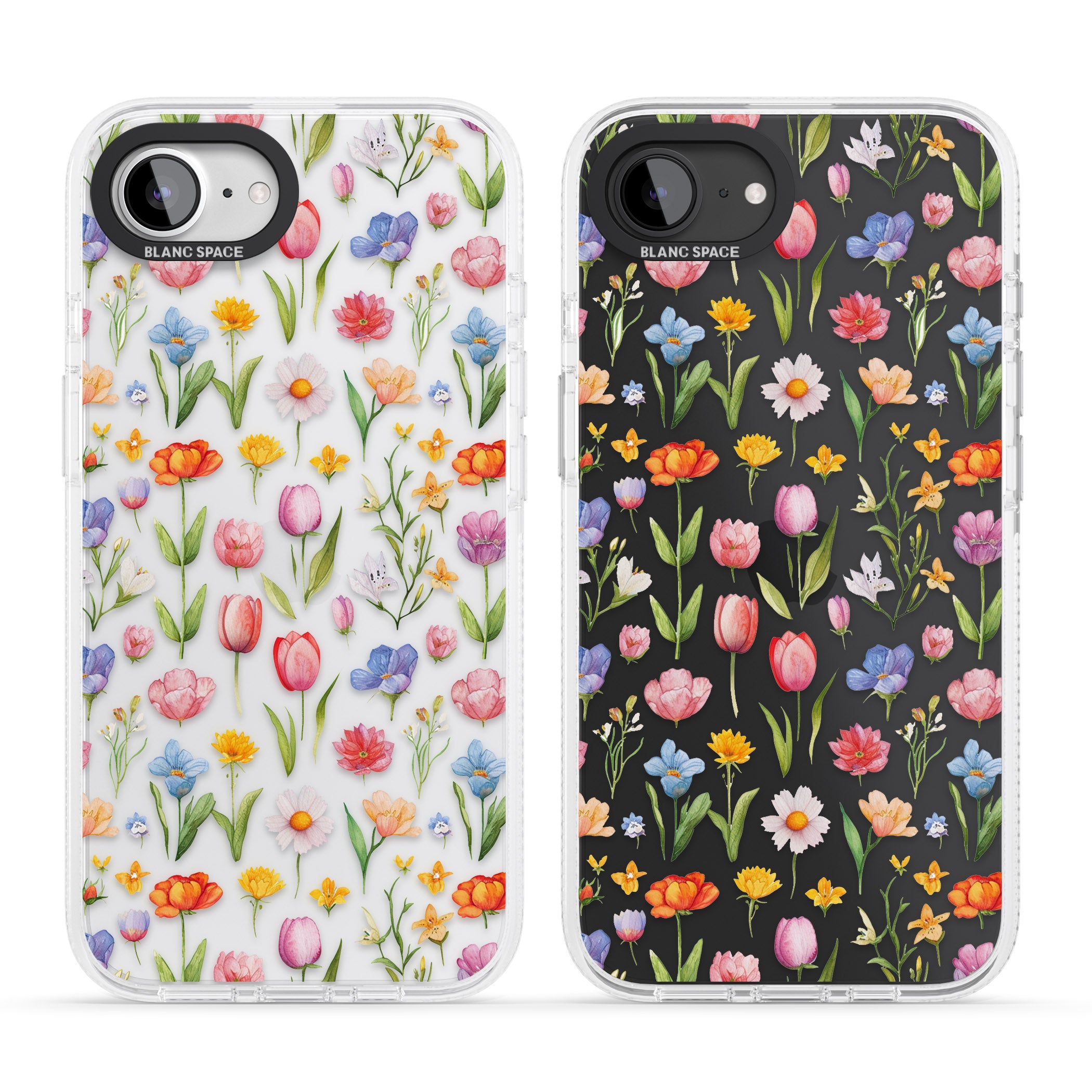 Small Flower Mix iPhone 16e Clear Case Impact Air - Blanc Space
