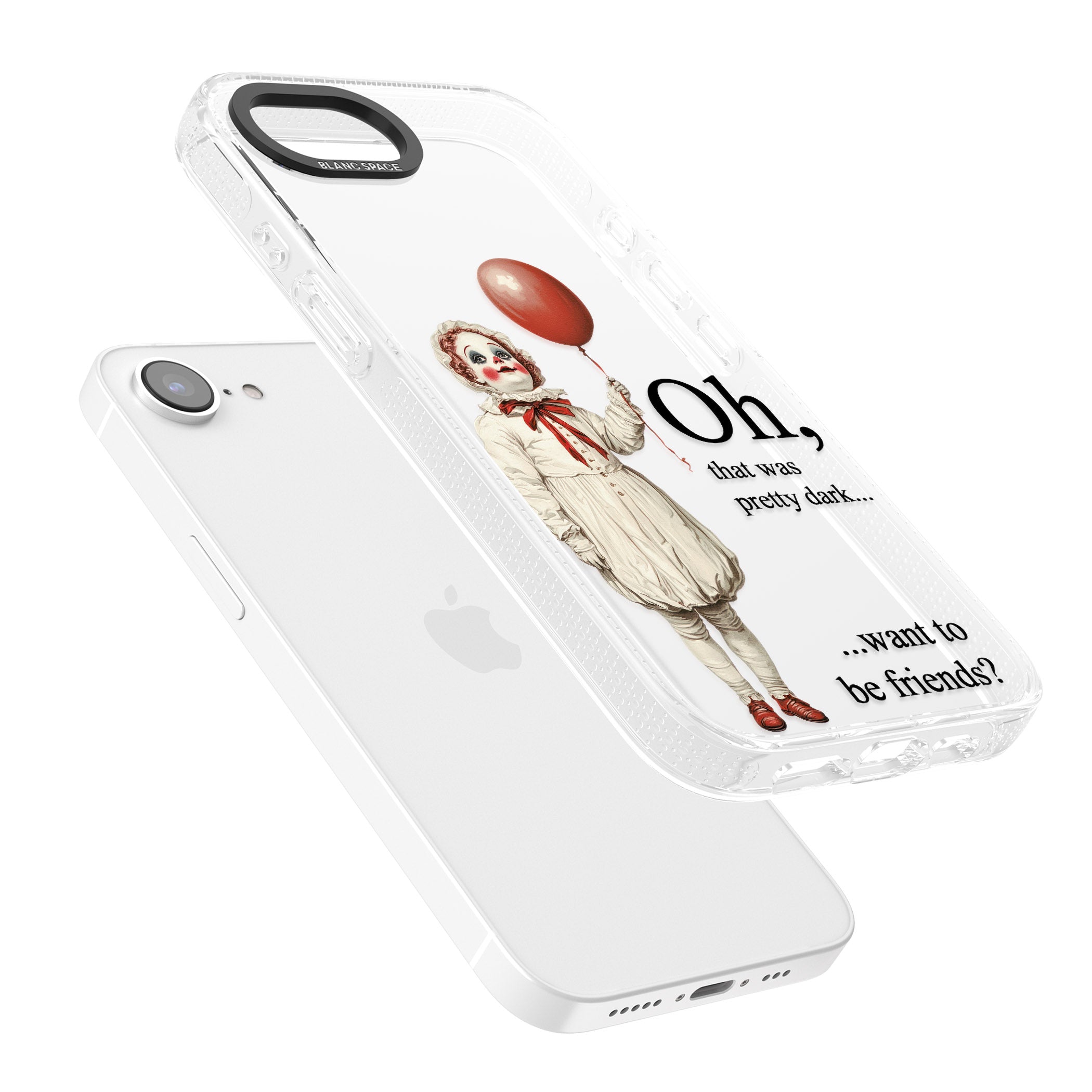 Want to be Friends? iPhone 16e Clear Case Impact Air - Blanc Space