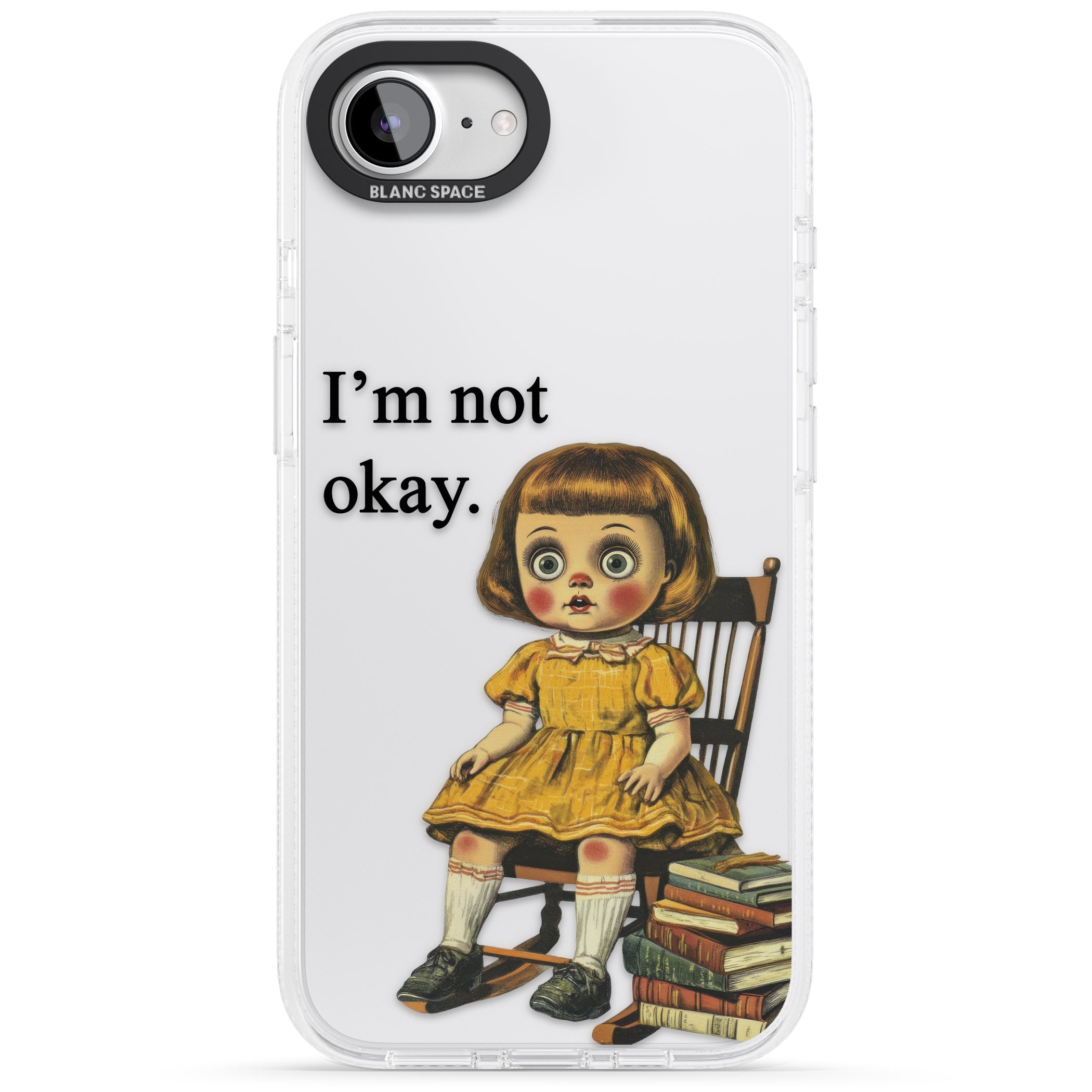 I'm Not Okay iPhone 16e Clear Case Impact Air - Blanc Space