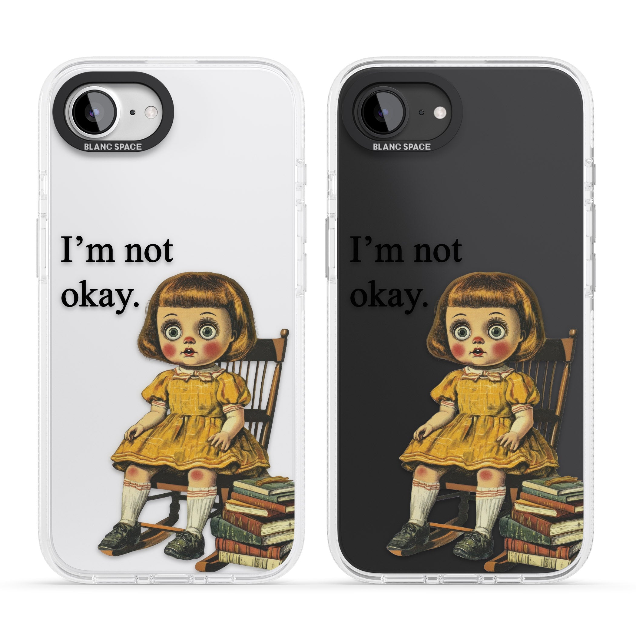 I'm Not Okay iPhone 16e Clear Case Impact Air - Blanc Space