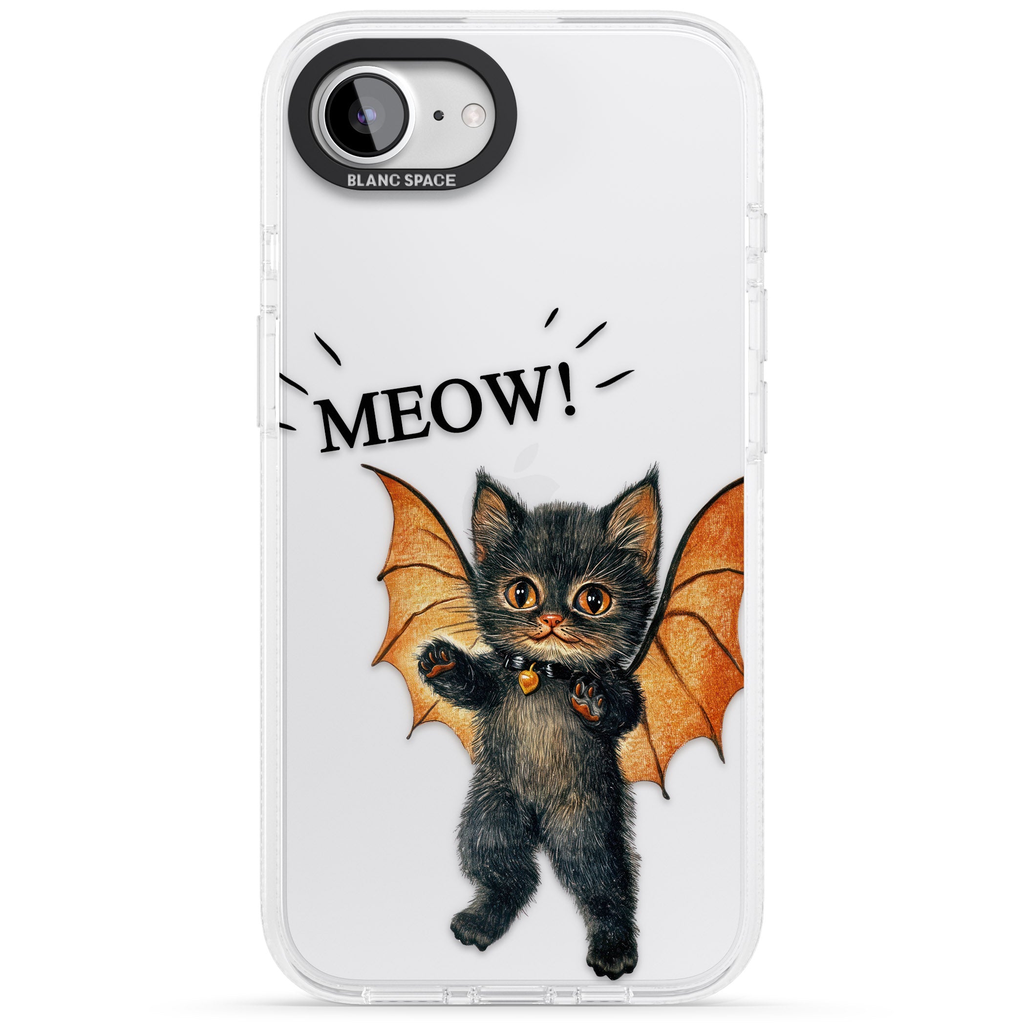 MEOW! iPhone 16e Clear Case Impact Air - Blanc Space