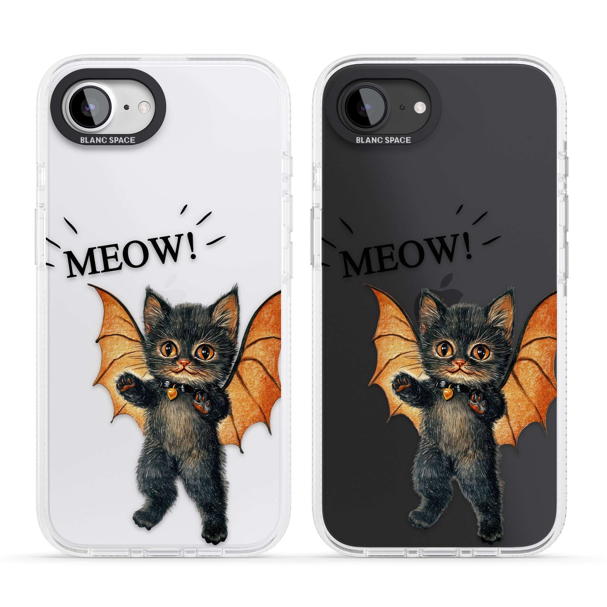 MEOW! iPhone 16e Clear Case Impact Air - Blanc Space