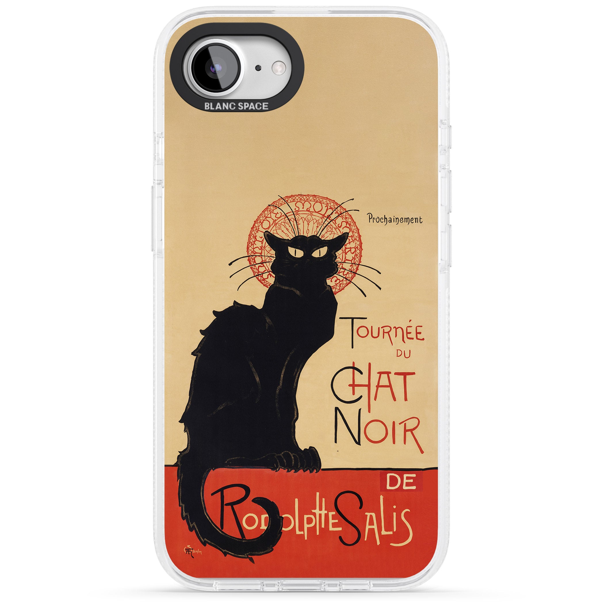 Tournee du Chat Noir Poster iPhone 16e Clear Case Impact Air - Blanc Space