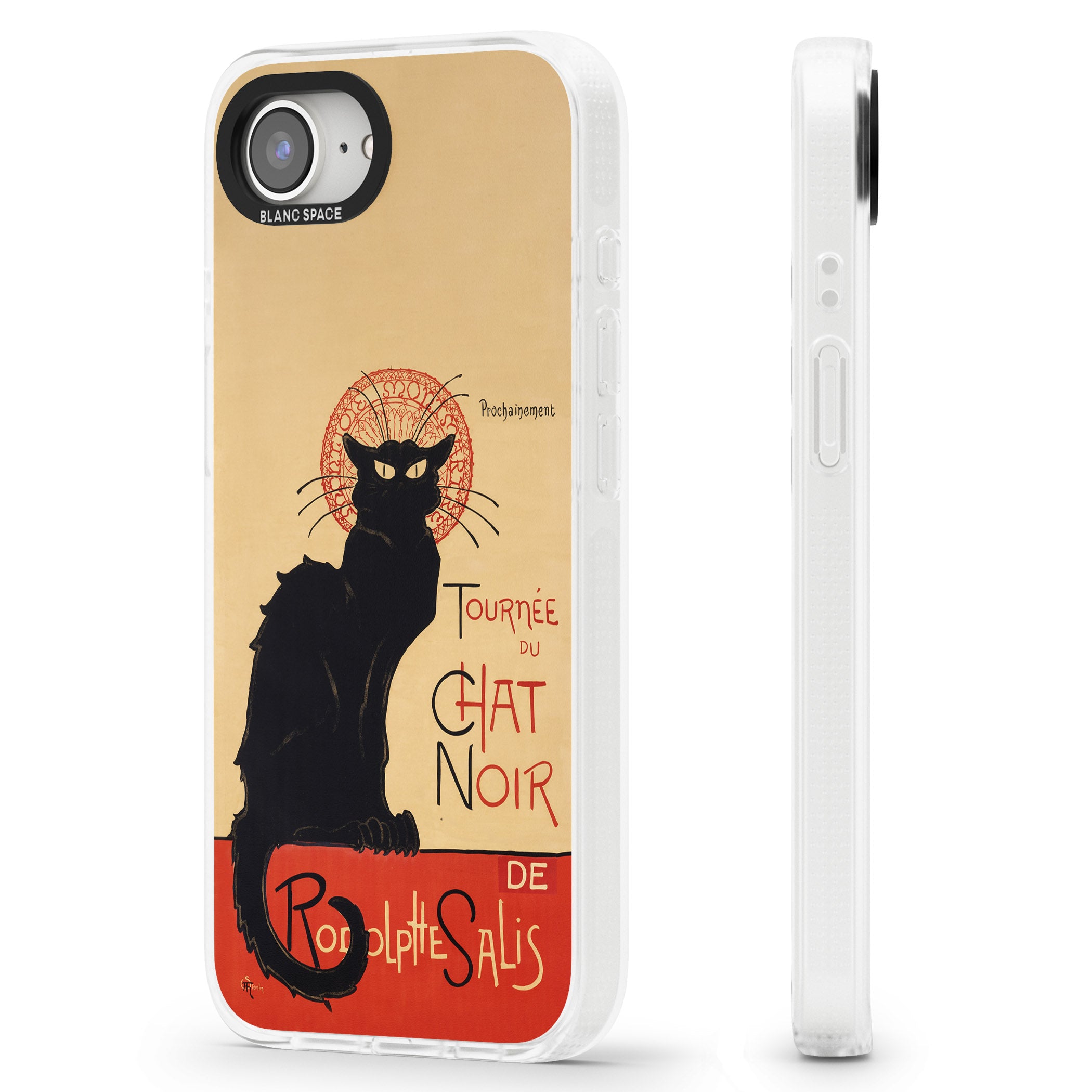 Tournee du Chat Noir Poster iPhone 16e Clear Case Impact Air - Blanc Space