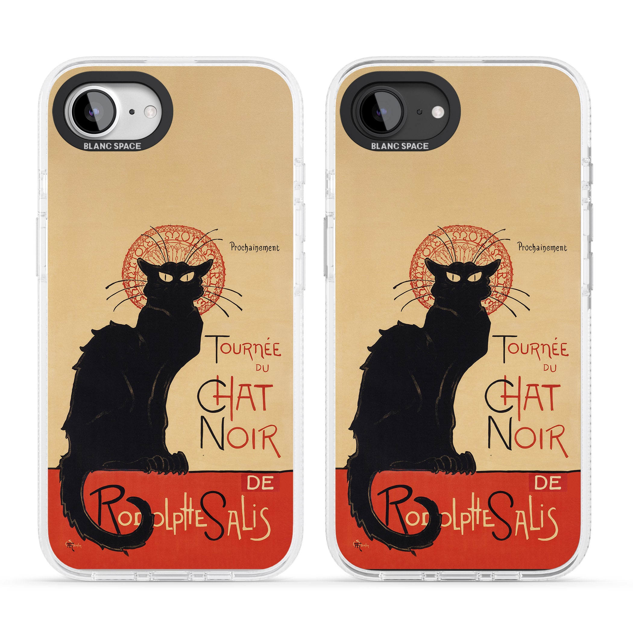 Tournee du Chat Noir Poster iPhone 16e Clear Case Impact Air - Blanc Space