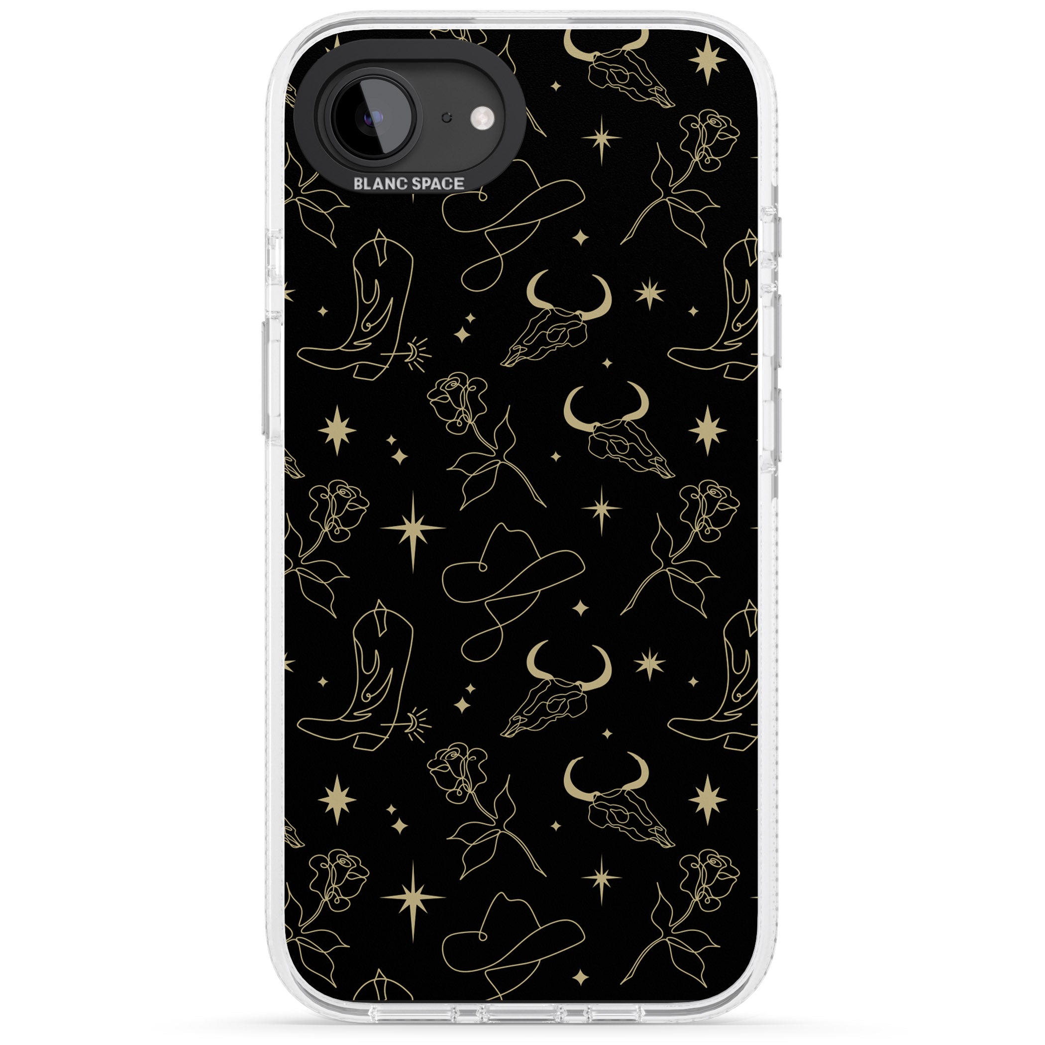Celestial West Pattern iPhone 16e Clear Case Impact Air - Blanc Space