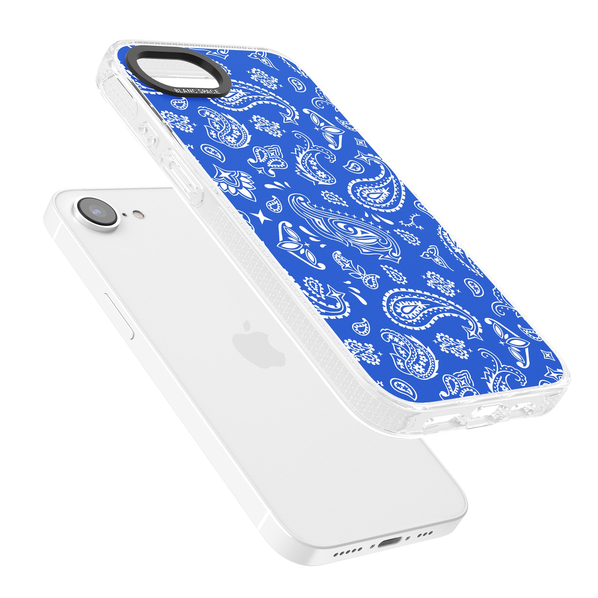 Blue Bandana iPhone 16e Clear Case Impact Air - Blanc Space