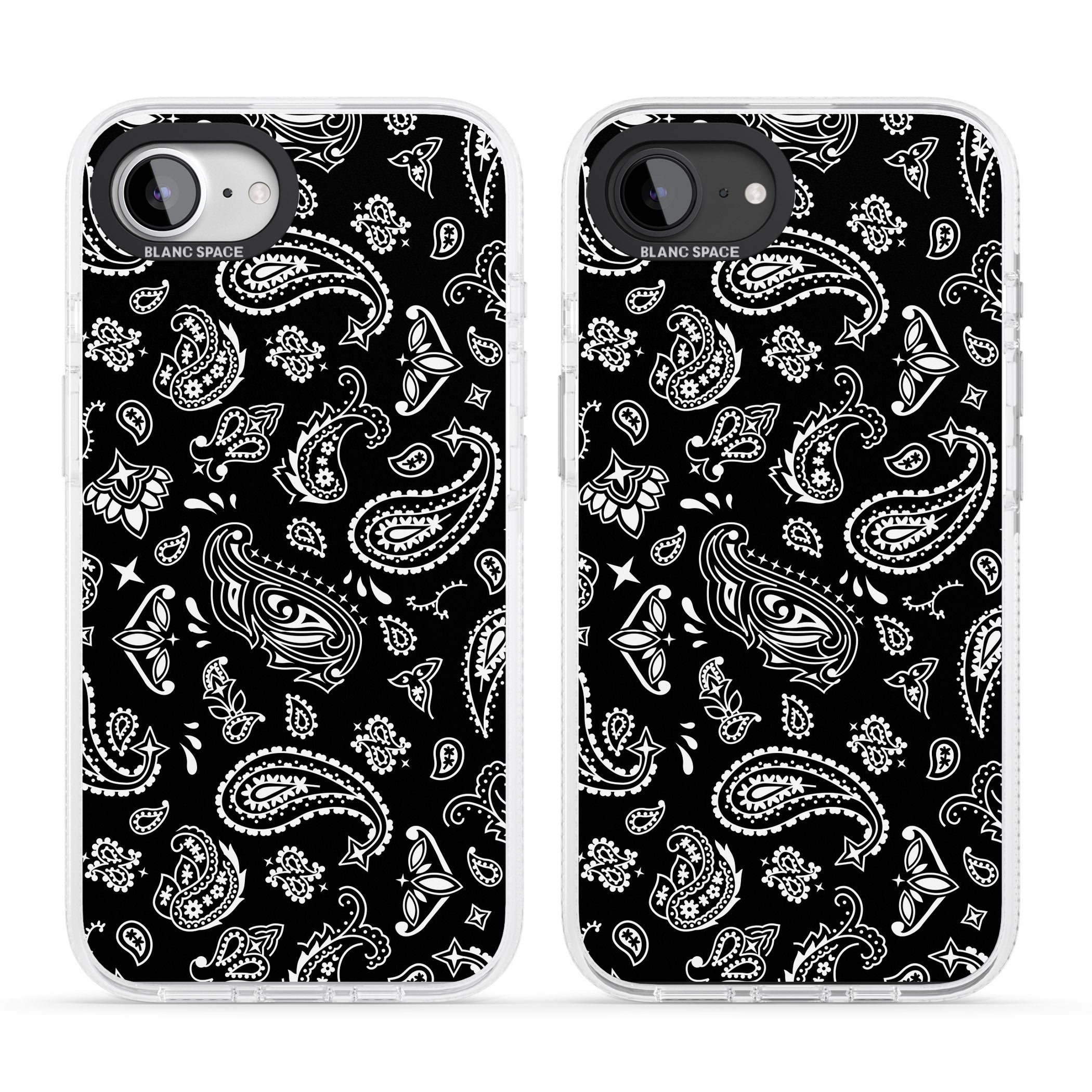 Black Bandana iPhone 16e Clear Case Impact Air - Blanc Space