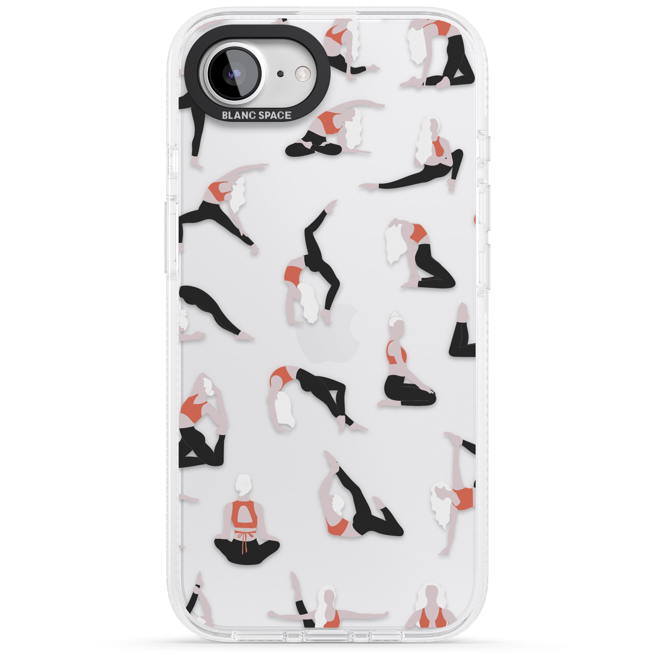 Yoga Poses Clear iPhone 16e Clear Case Impact Air - Blanc Space