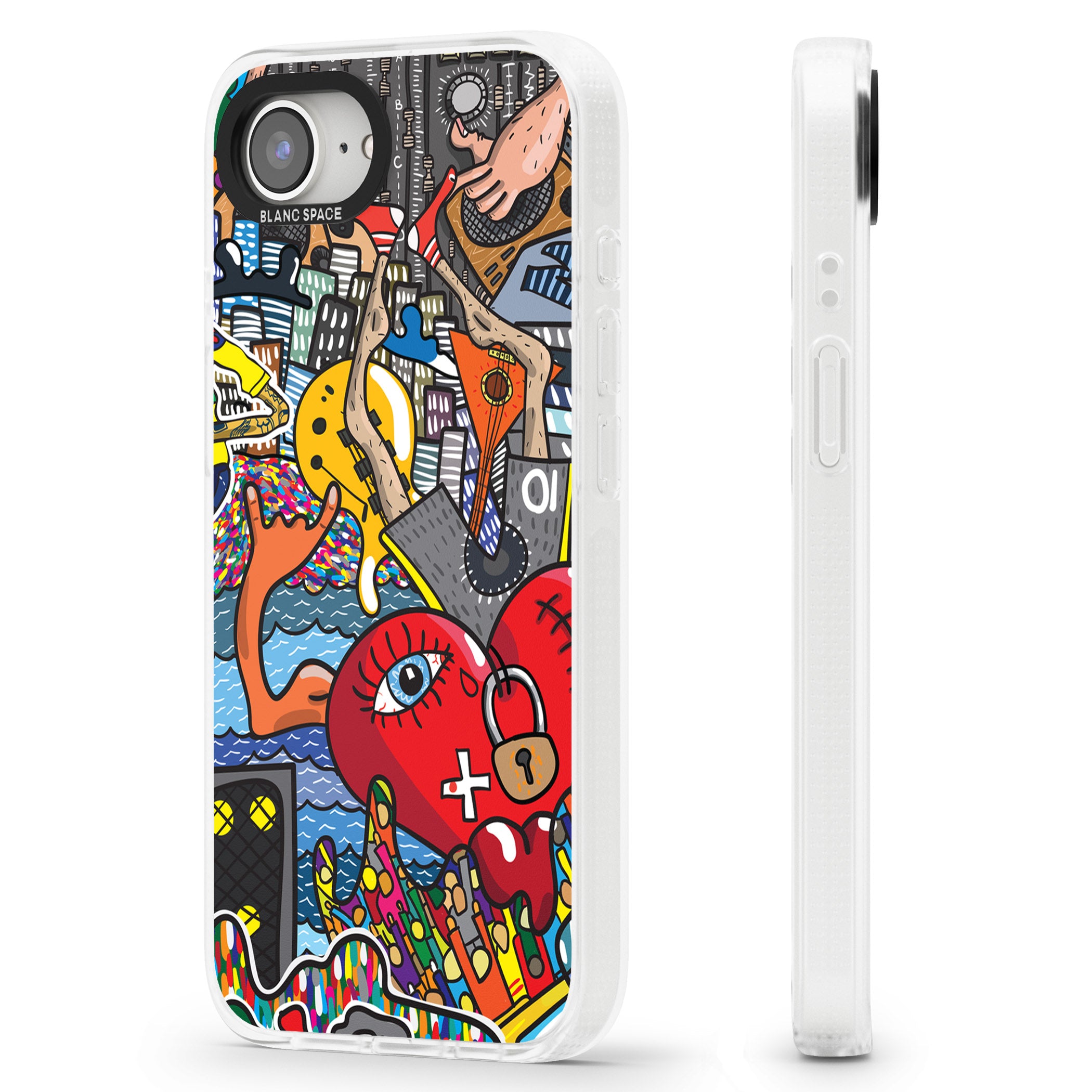 Crowd Tsunami iPhone 16e Clear Case Impact Air - Blanc Space