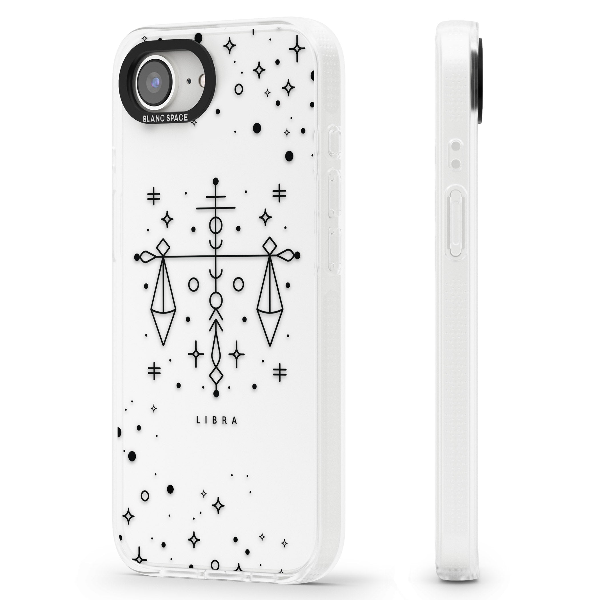 Libra Emblem - Transparent Design iPhone 16e Clear Case Impact Air - Blanc Space