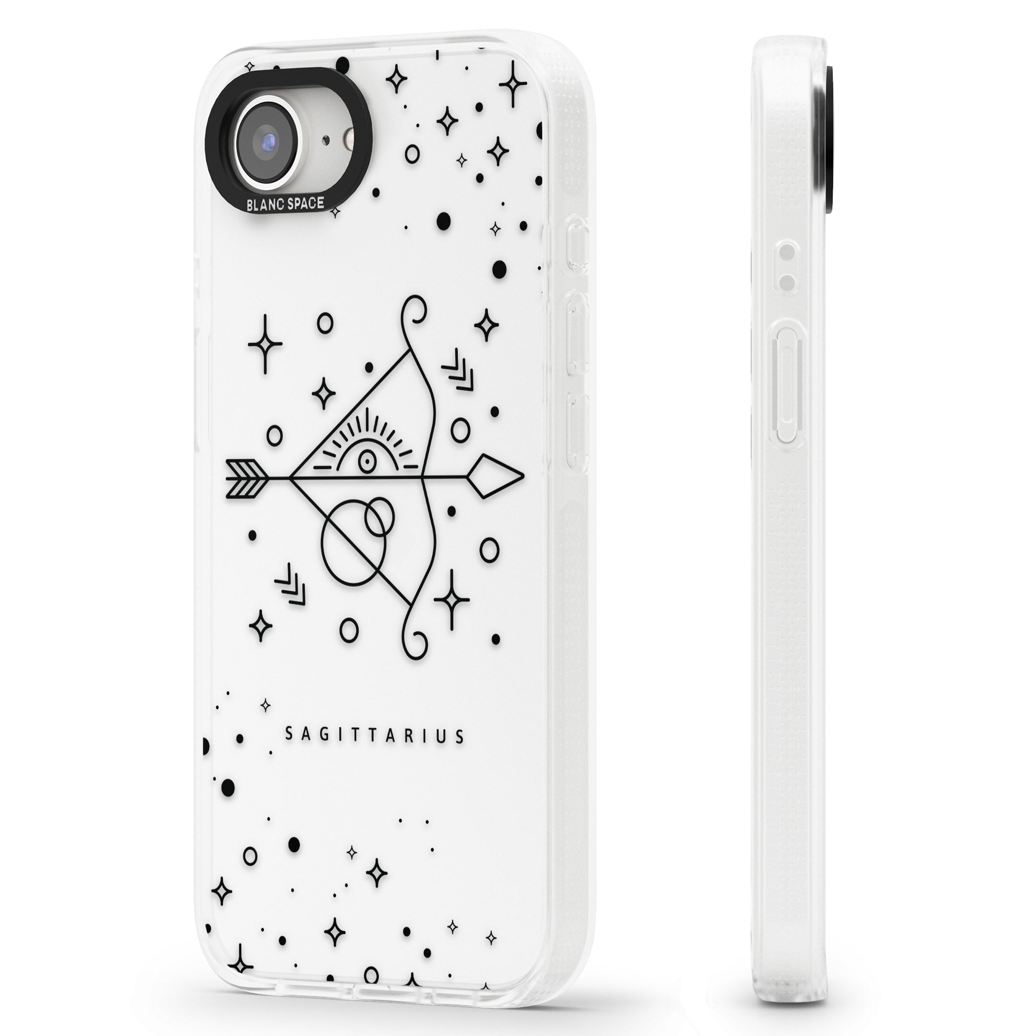 Sagittarius Emblem - Transparent Design iPhone 16e Clear Case Impact Air - Blanc Space