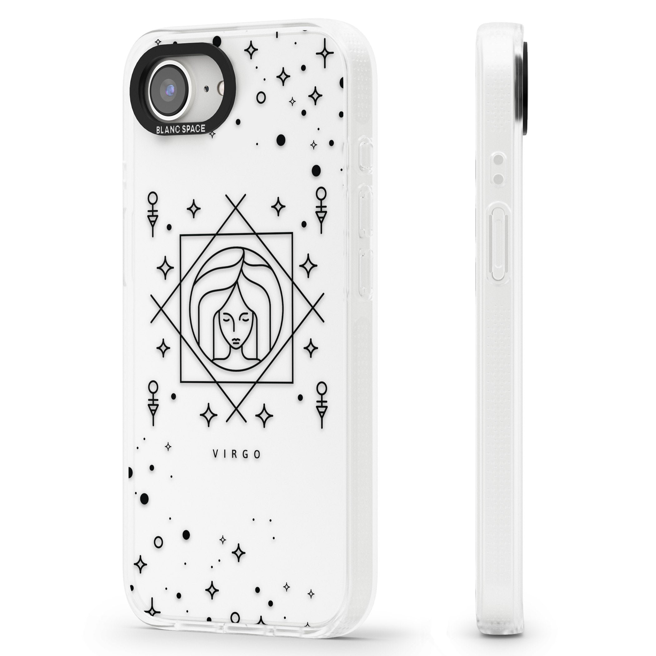 Virgo Emblem - Transparent Design iPhone 16e Clear Case Impact Air - Blanc Space