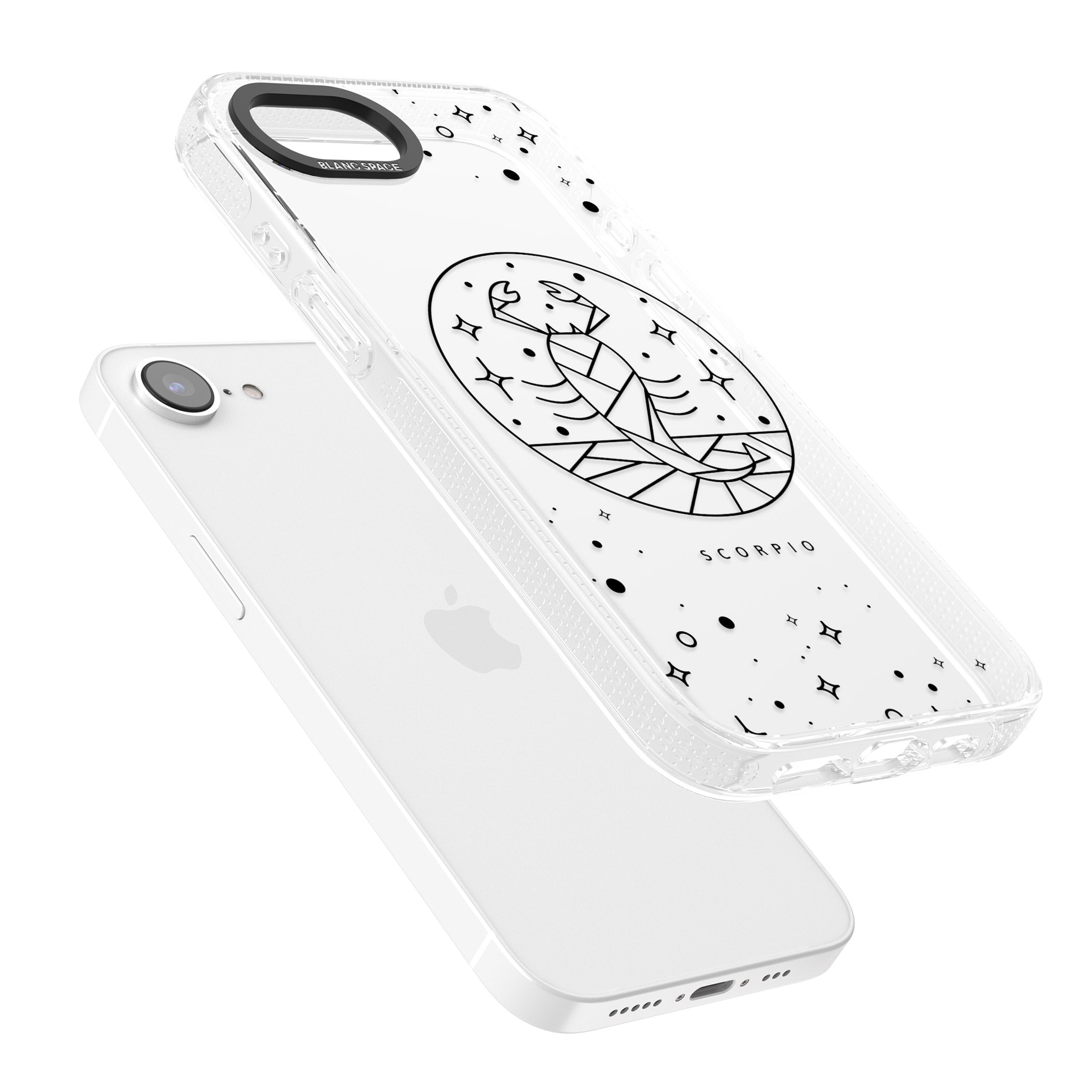 Scorpio Emblem - Transparent Design iPhone 16e Clear Case Impact Air - Blanc Space