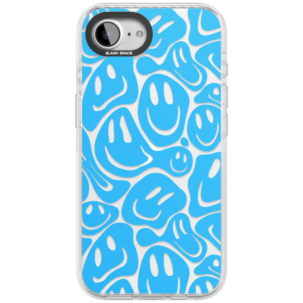 Blue Acid Faces iPhone 16e / iPhone 17e Impact Clear Phone Case front