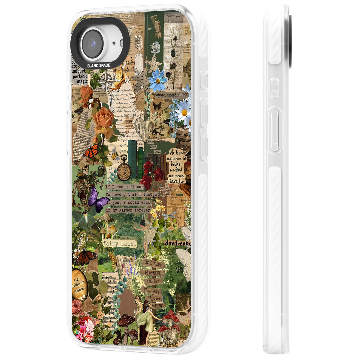 Enchanted Collage iPhone 16e / iPhone 17e Impact Clear Phone Case side
