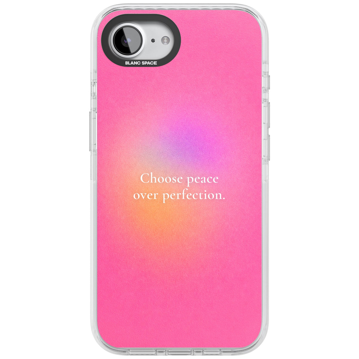 Peace Over Perfection iPhone 16e / iPhone 17e Impact Clear Phone Case front