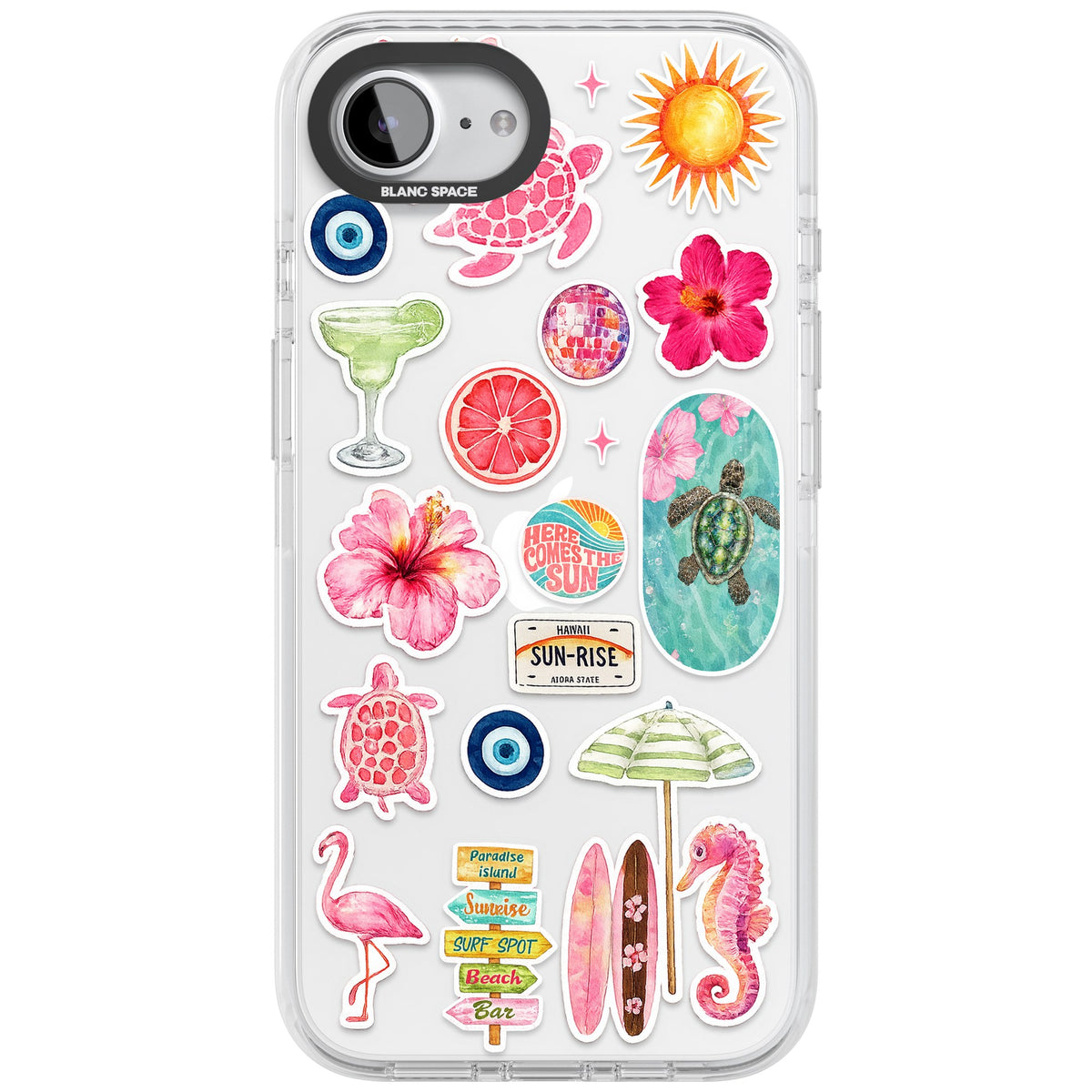 Aloha Sticker Mix iPhone 16e / iPhone 17e Impact Clear Phone Case front
