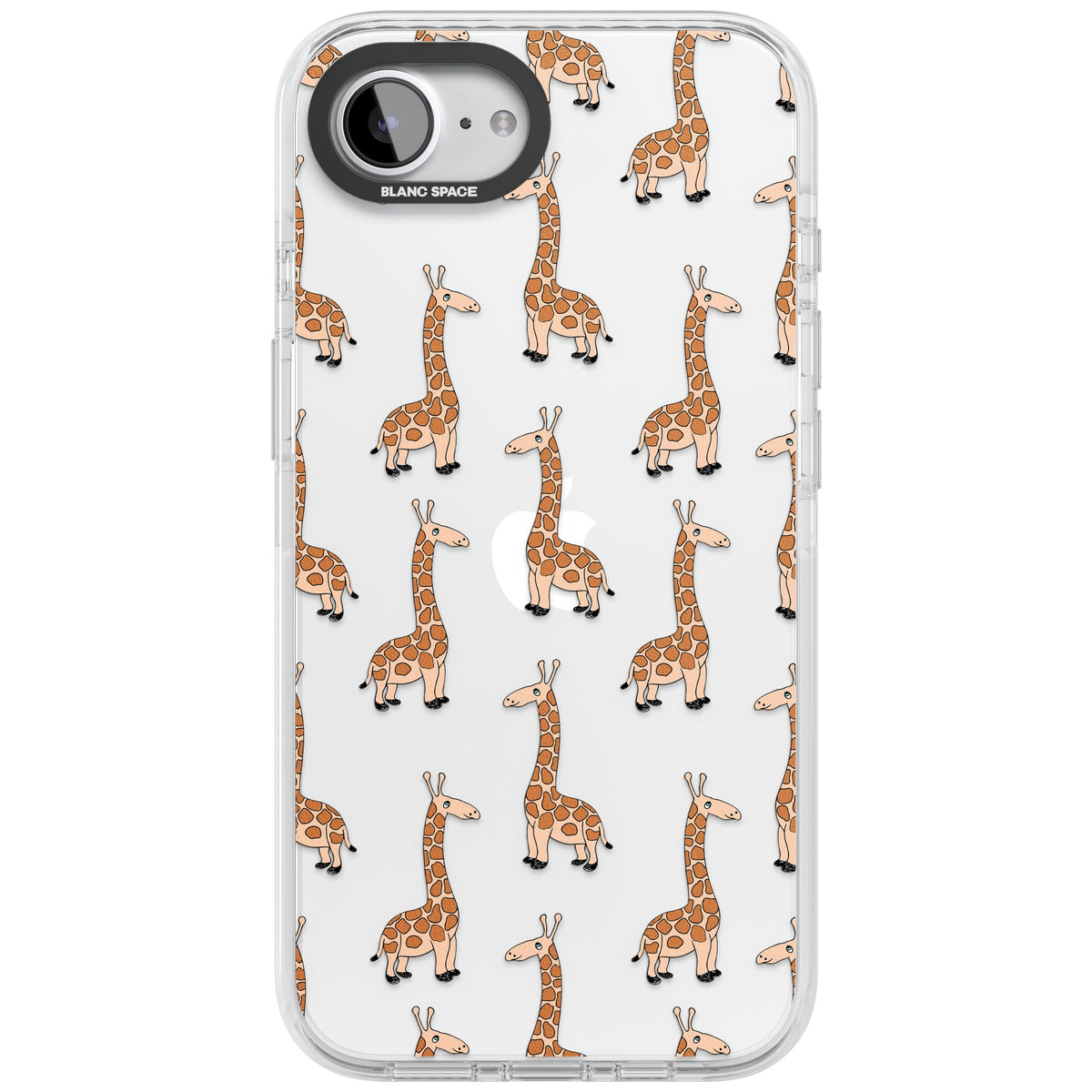 Cute Giraffe Pattern Clear iPhone 16e / iPhone 17e Impact Clear Phone Case front