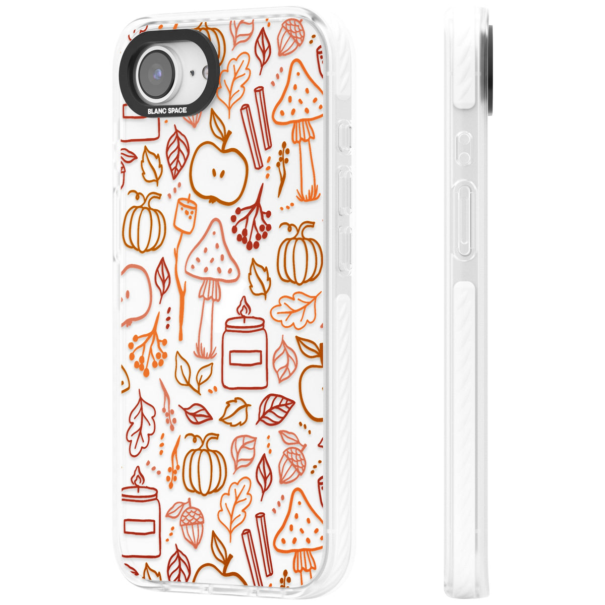 Autumn Line Pattern iPhone 16e / iPhone 17e Impact Clear Phone Case side