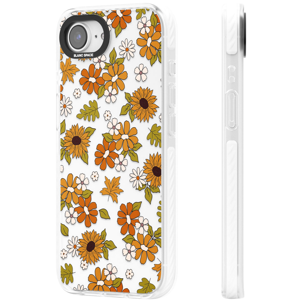 Boho Sunflowers iPhone 16e / iPhone 17e Impact Clear Phone Case side
