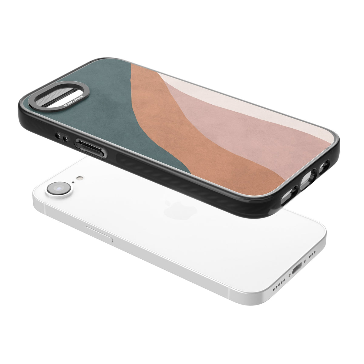 Earthwave Abstract iPhone 16e / iPhone 17e Impact Black Phone Case angled