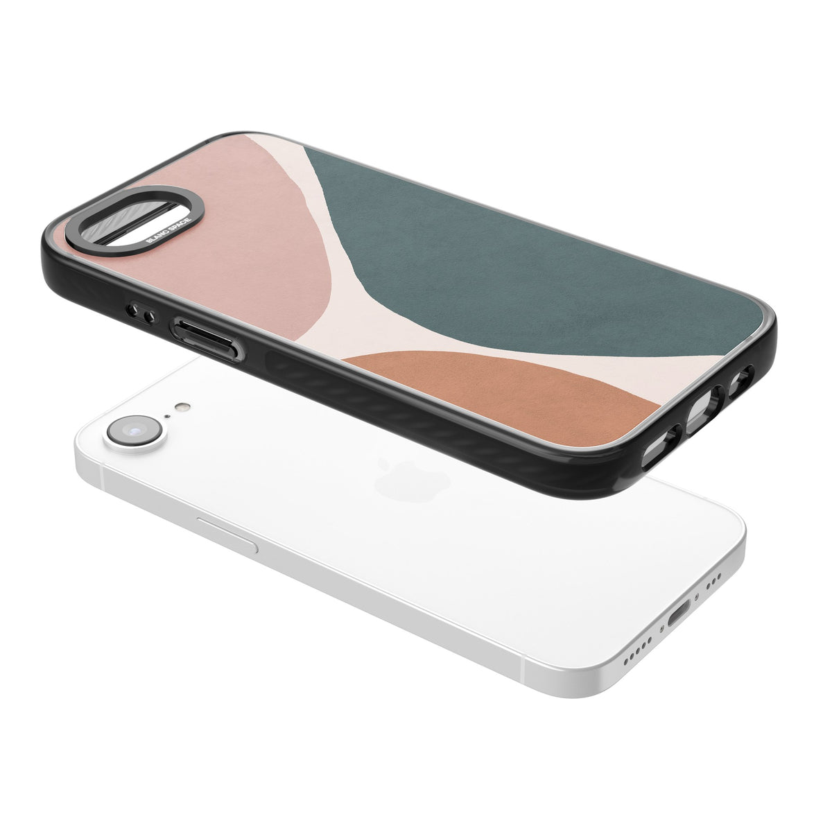 Lush Abstract iPhone 16e / iPhone 17e Impact Black Phone Case angled