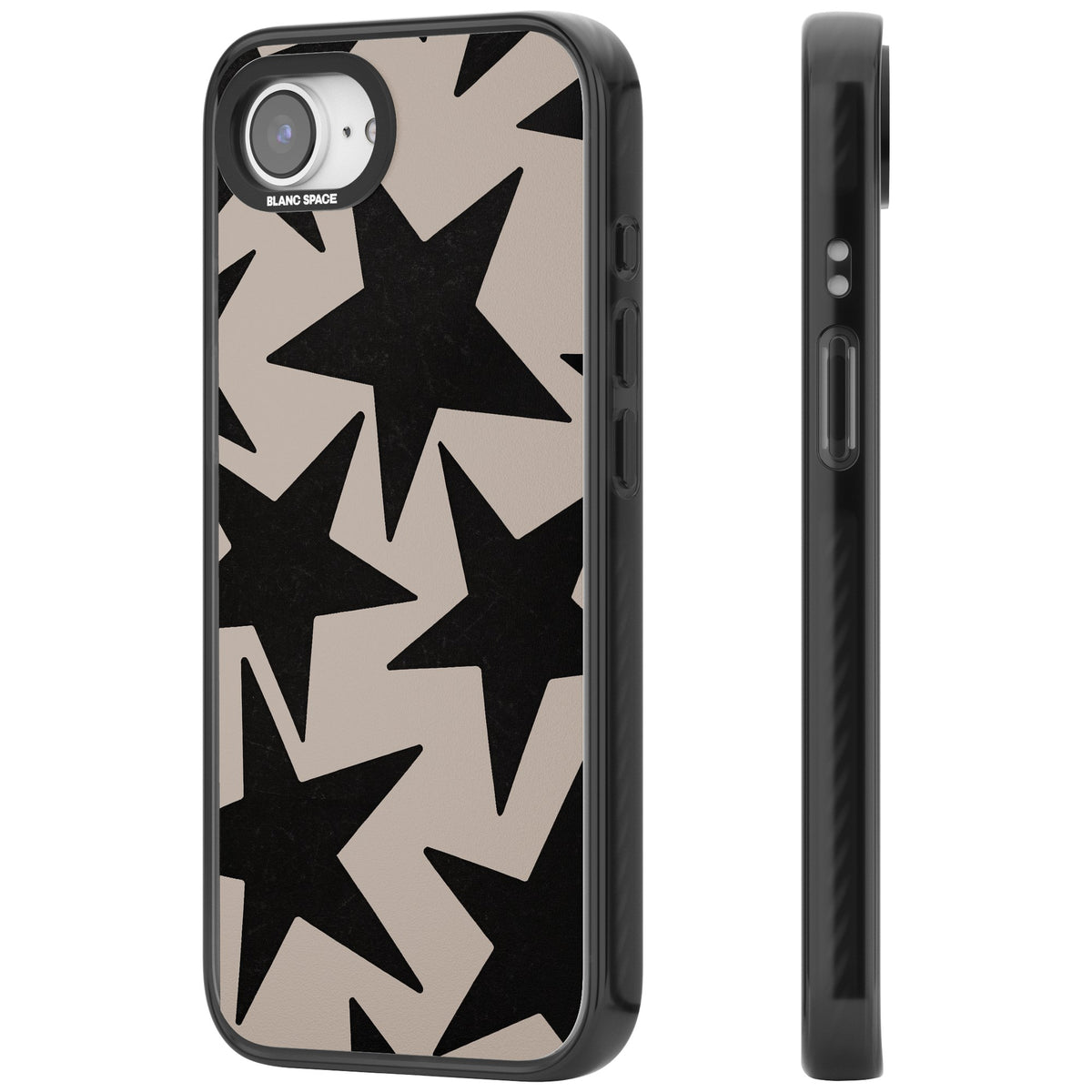 Black Superstars iPhone 16e / iPhone 17e Impact Black Phone Case side