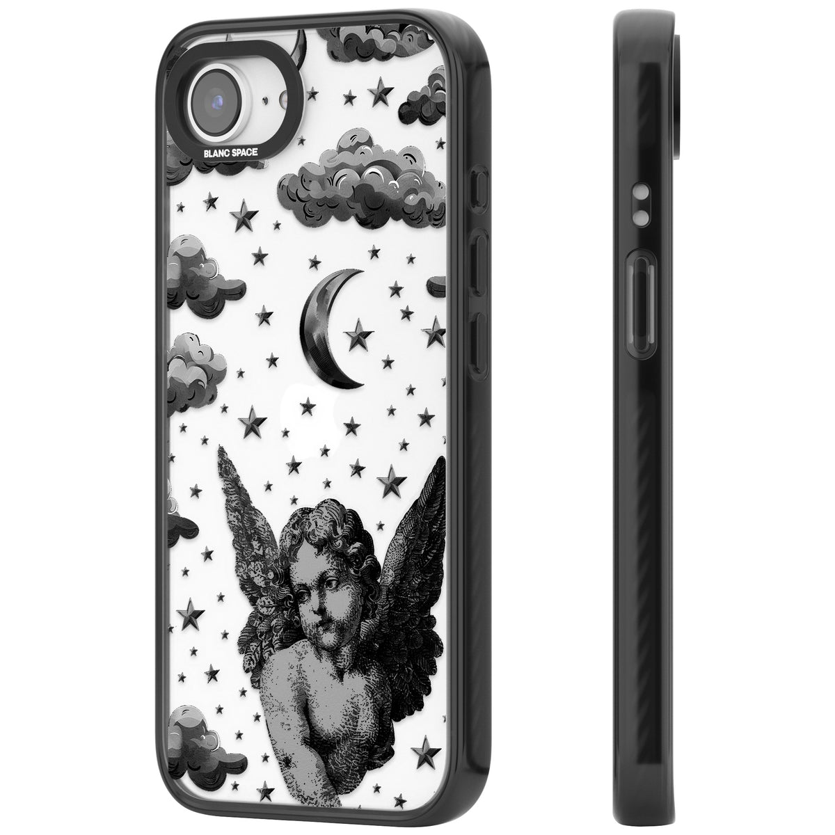 Celestial Cherub iPhone 16e / iPhone 17e Impact Black Phone Case side