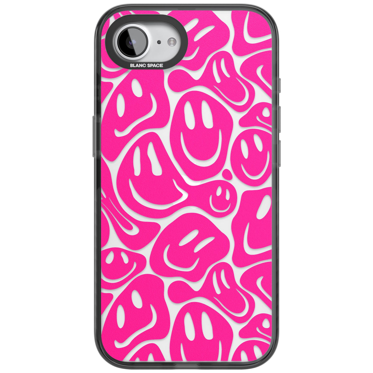 Pink Acid Faces iPhone 16e / iPhone 17e Impact Black Phone Case front