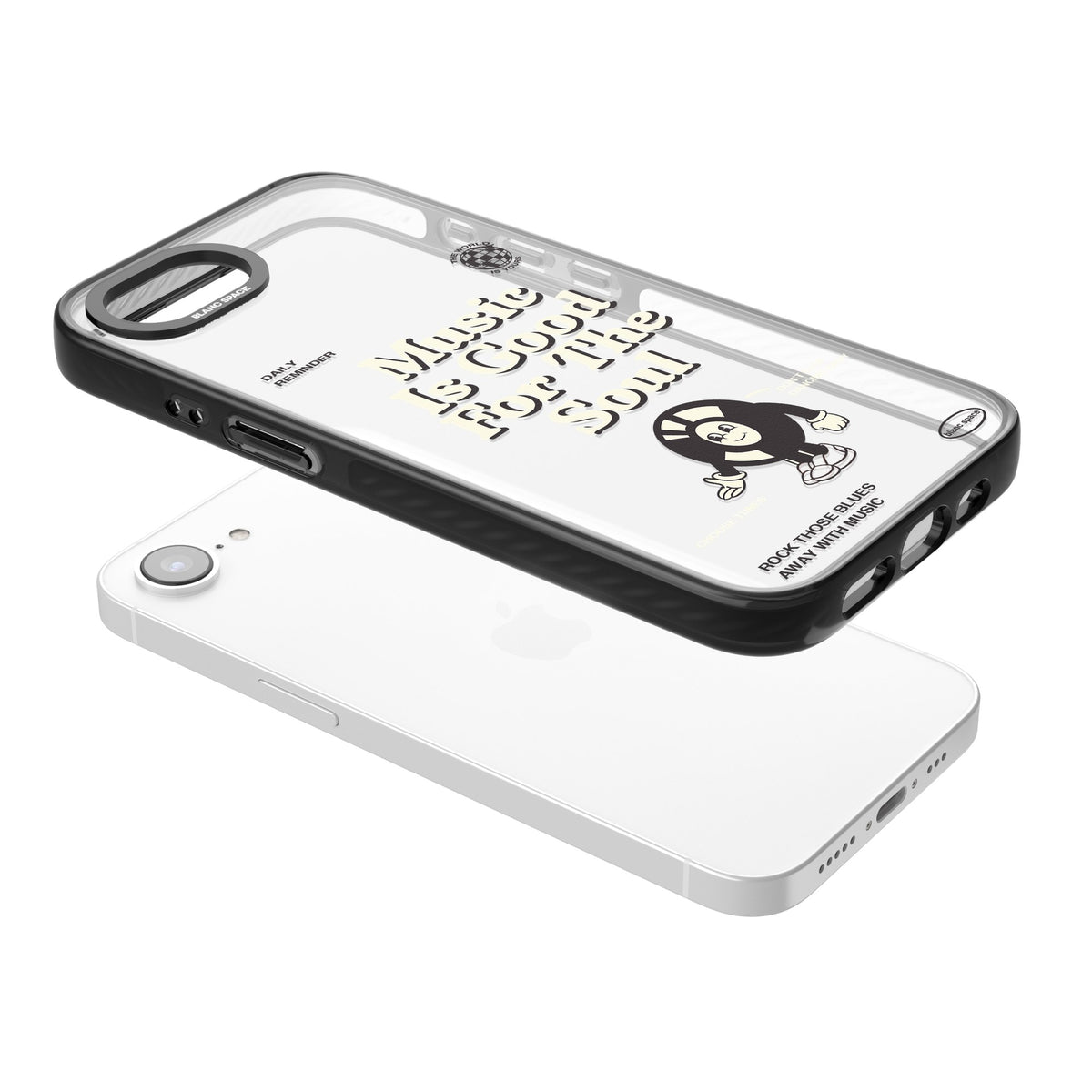 Music Is Good For The Soul iPhone 16e / iPhone 17e Impact Black Phone Case angled
