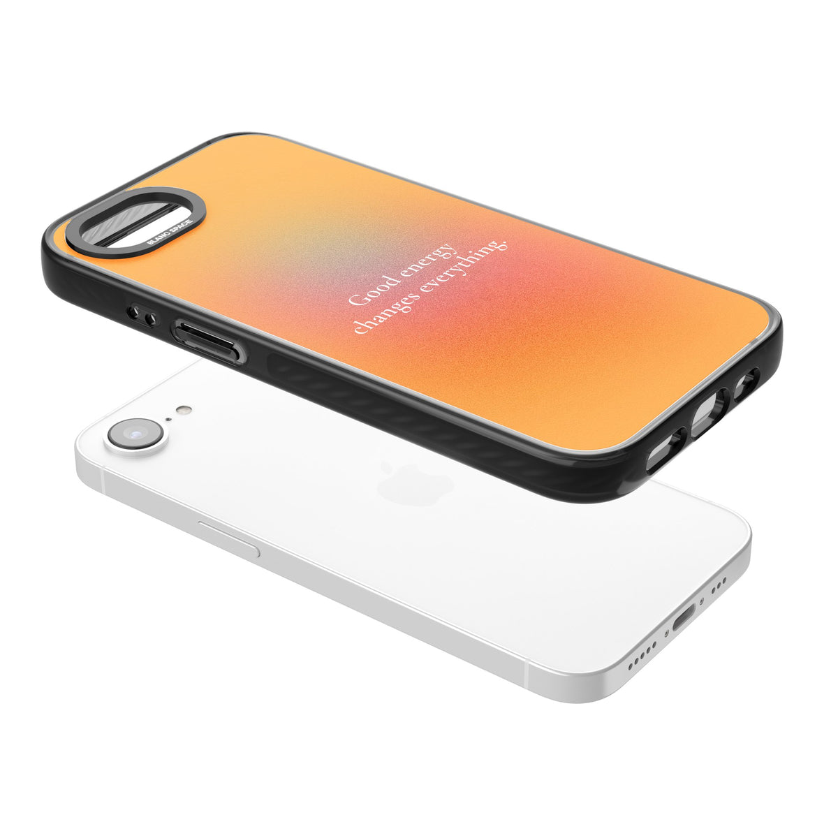 Good Energy iPhone 16e / iPhone 17e Impact Black Phone Case angled