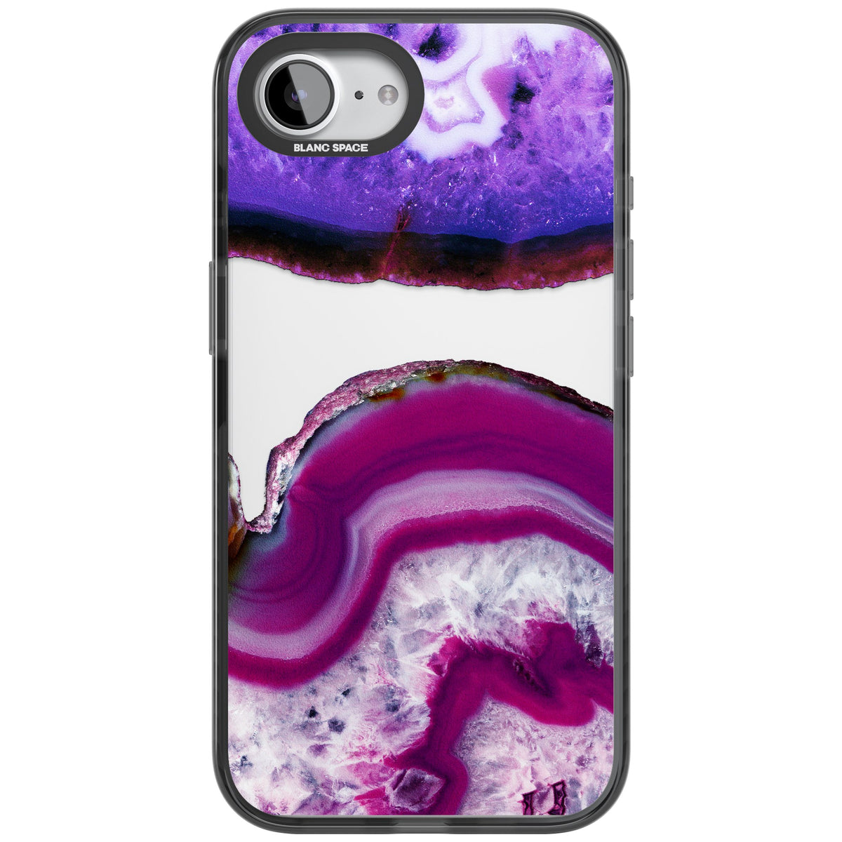 Amethyst Crystal Slice iPhone 16e / iPhone 17e Impact Black Phone Case front