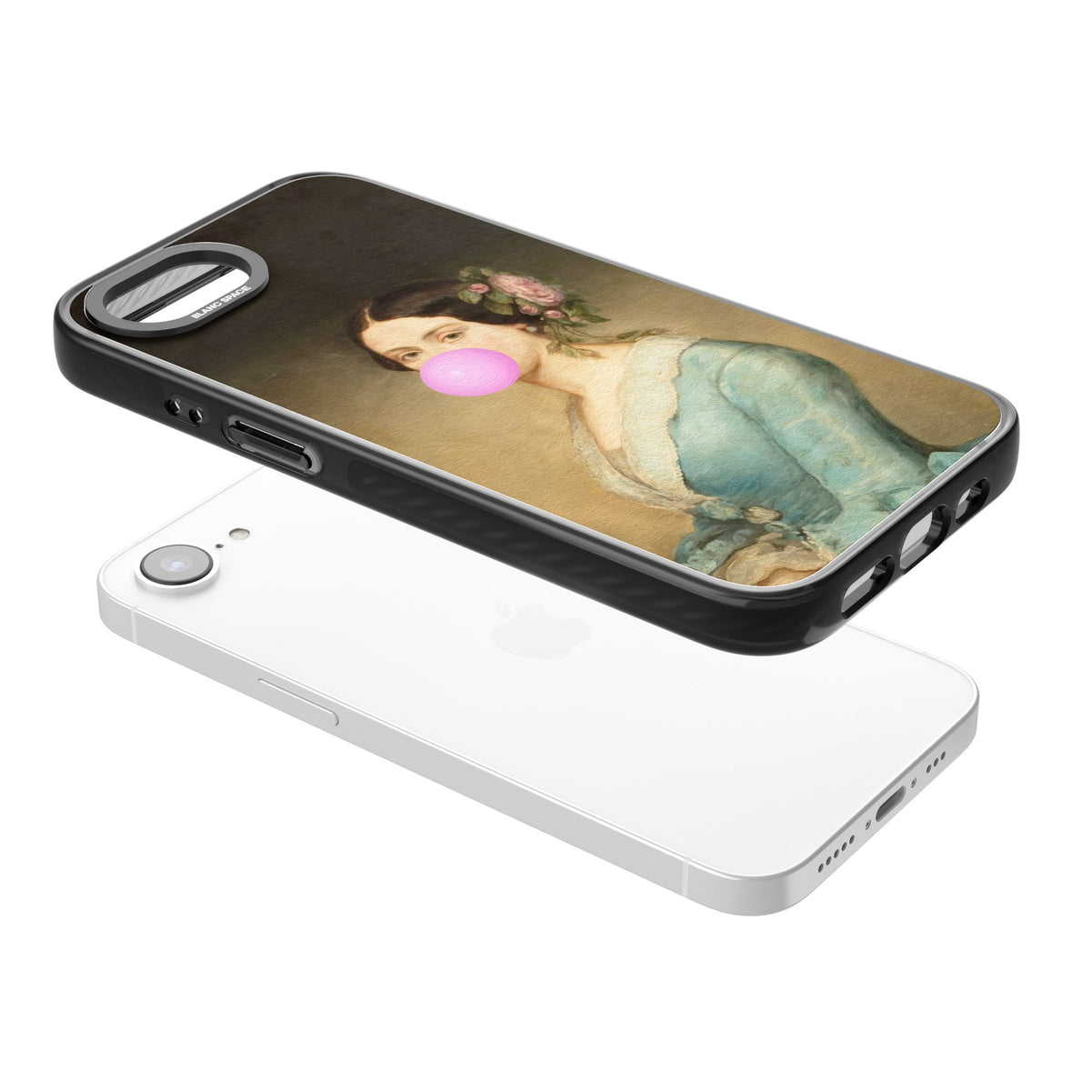 Duchess Bubble iPhone 16e / iPhone 17e Impact Black Phone Case angled