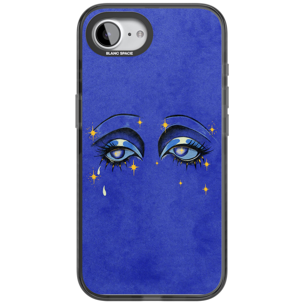 Blue Mystic Eyes iPhone 16e / iPhone 17e Impact Black Phone Case front