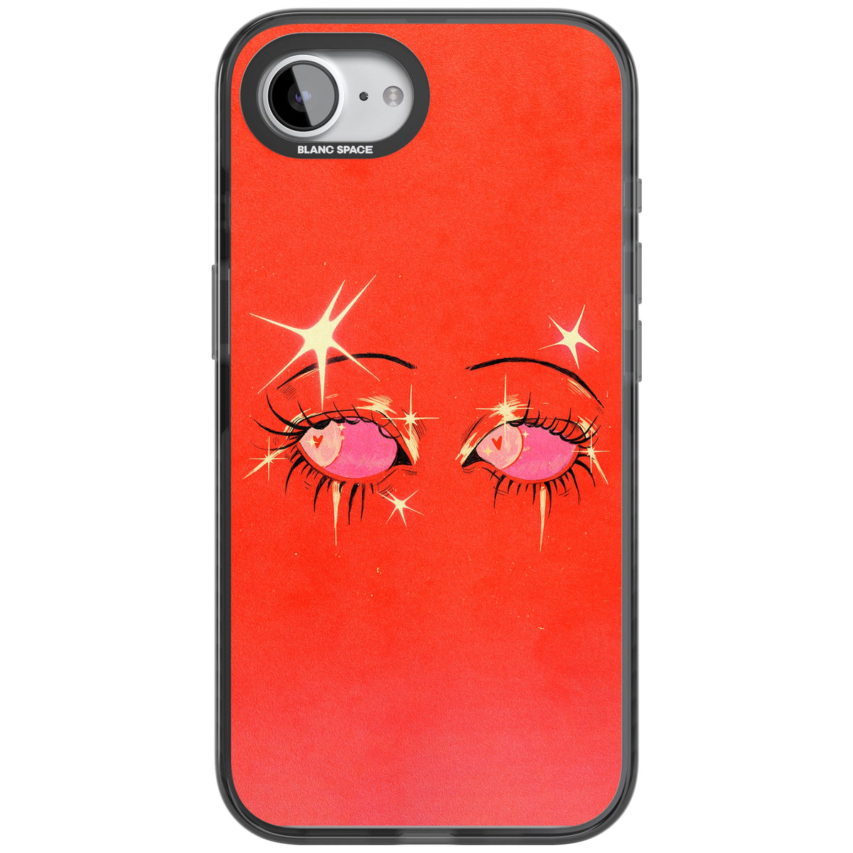 Pink Ethereal Eyes iPhone 16e / iPhone 17e Impact Black Phone Case front