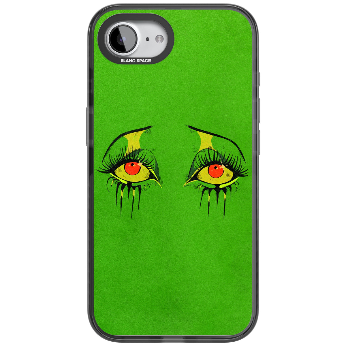Green Enchanted Eyes iPhone 16e / iPhone 17e Impact Black Phone Case front
