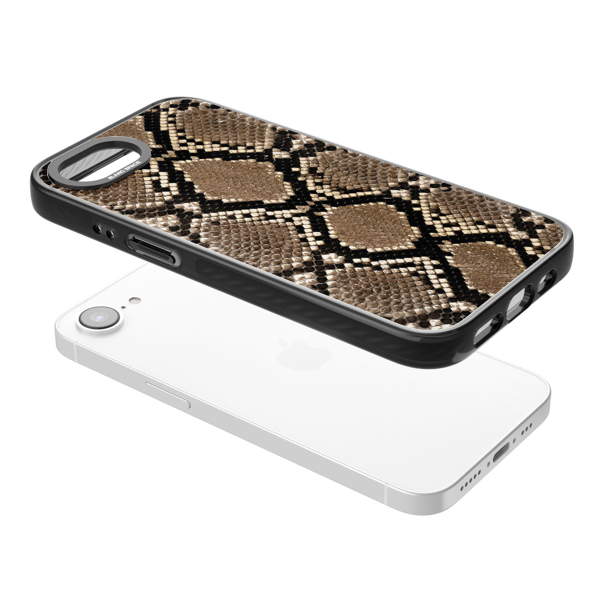 Snakeskin iPhone 16e / iPhone 17e Impact Black Phone Case angled