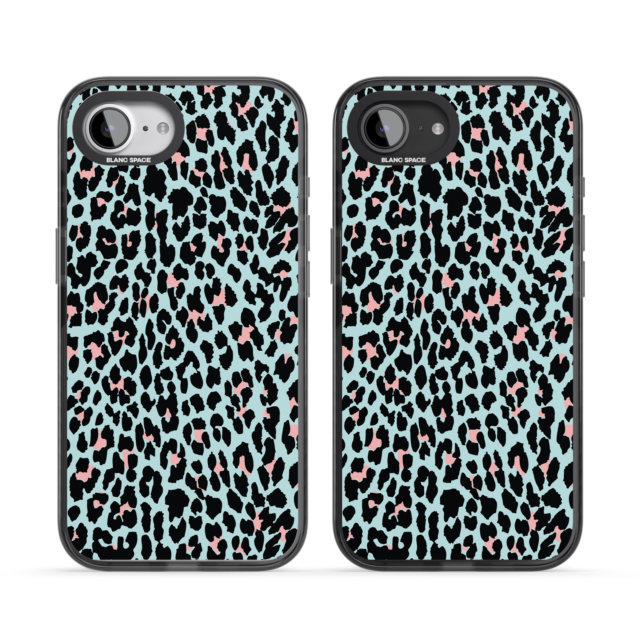 Pastel Blue & Pink Leopard Print