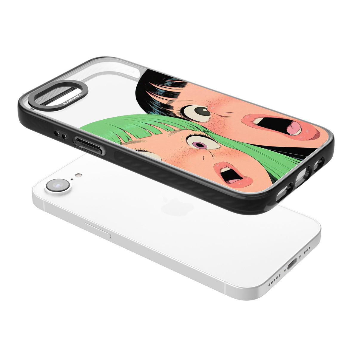 Gasp iPhone 16e / iPhone 17e Impact Black Phone Case angled