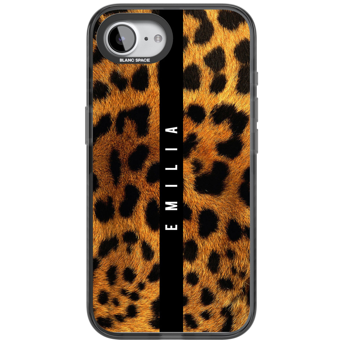 Leopard Print iPhone 16e / iPhone 17e Impact Black Phone Case front