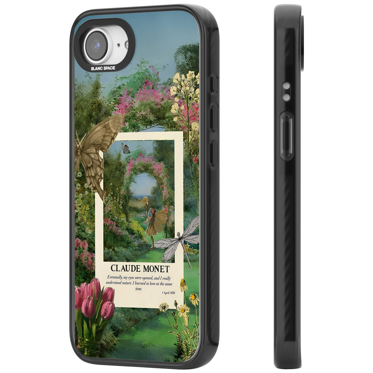 Monet Fairy Garden iPhone 16e / iPhone 17e Impact Black Phone Case side