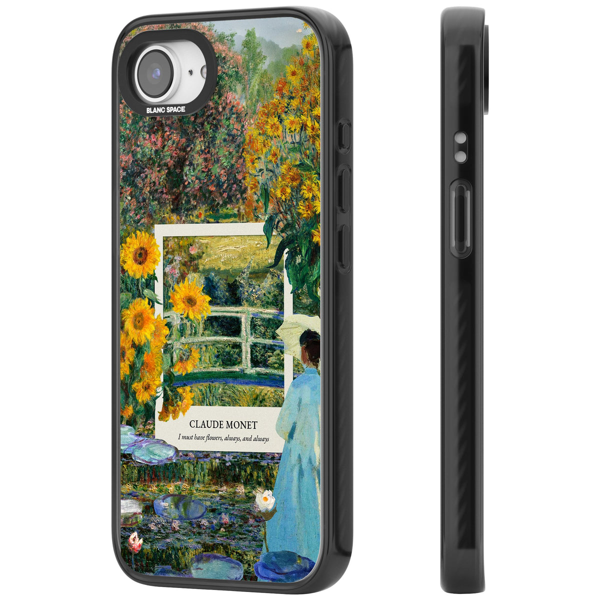 Monet Garden Bridge iPhone 16e / iPhone 17e Impact Black Phone Case side