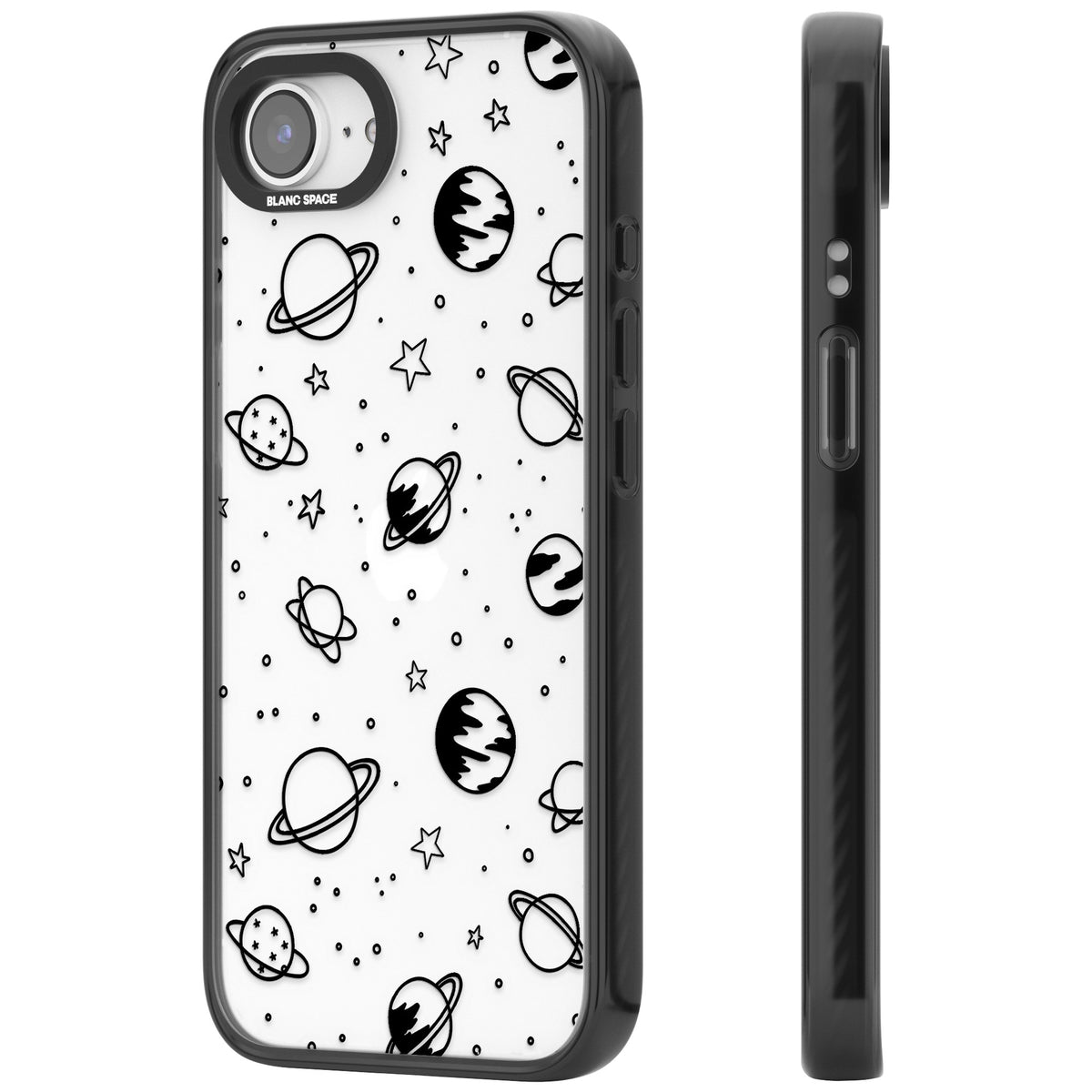 Black Cosmic iPhone 16e / iPhone 17e Impact Black Phone Case side