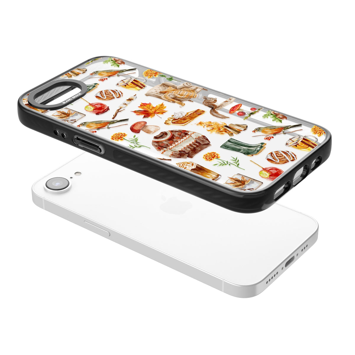 Autumn Anthology iPhone 16e / iPhone 17e Impact Black Phone Case angled
