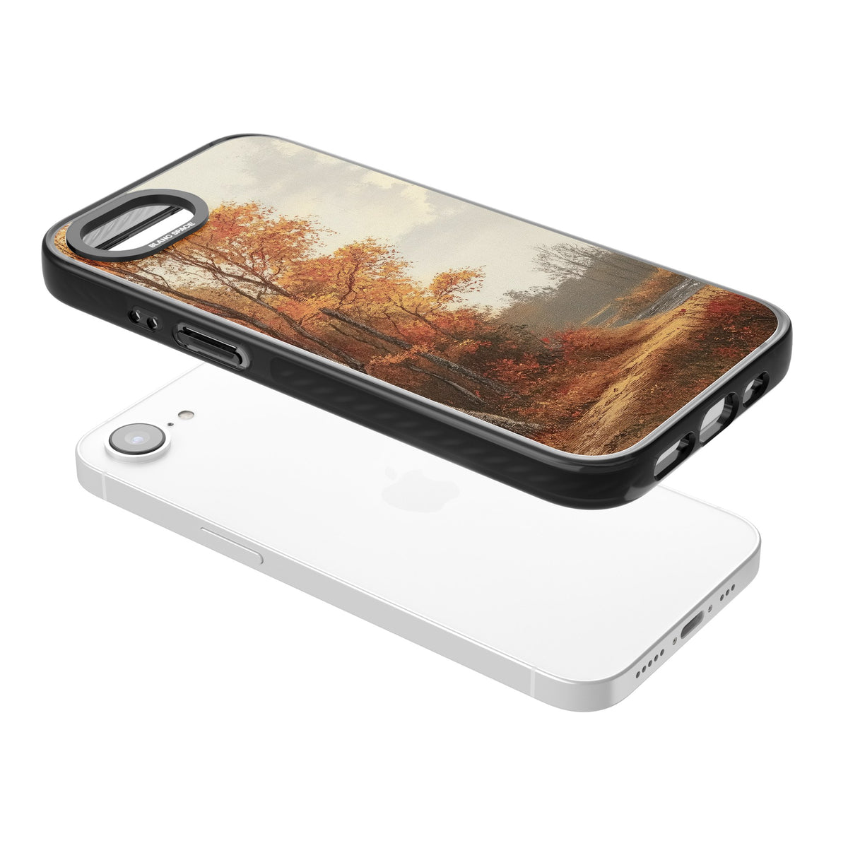 Vintage Autumn Oil Painting iPhone 16e / iPhone 17e Impact Black Phone Case angled