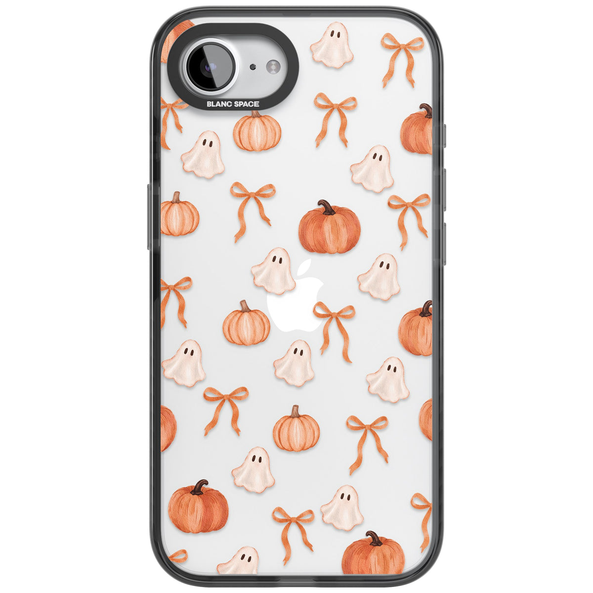 Bows, Ghosts & Pumpkins iPhone 16e / iPhone 17e Impact Black Phone Case front