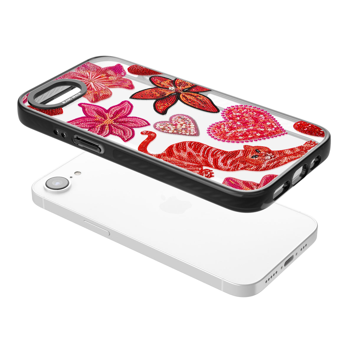 Beaded Boho iPhone 16e / iPhone 17e Impact Black Phone Case angled