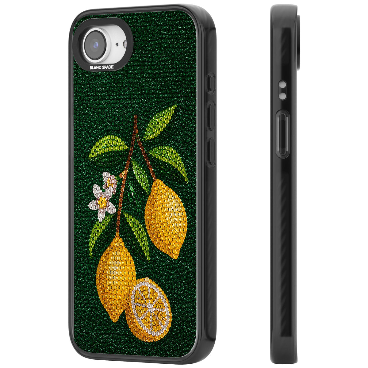 Beaded Lemons iPhone 16e / iPhone 17e Impact Black Phone Case side